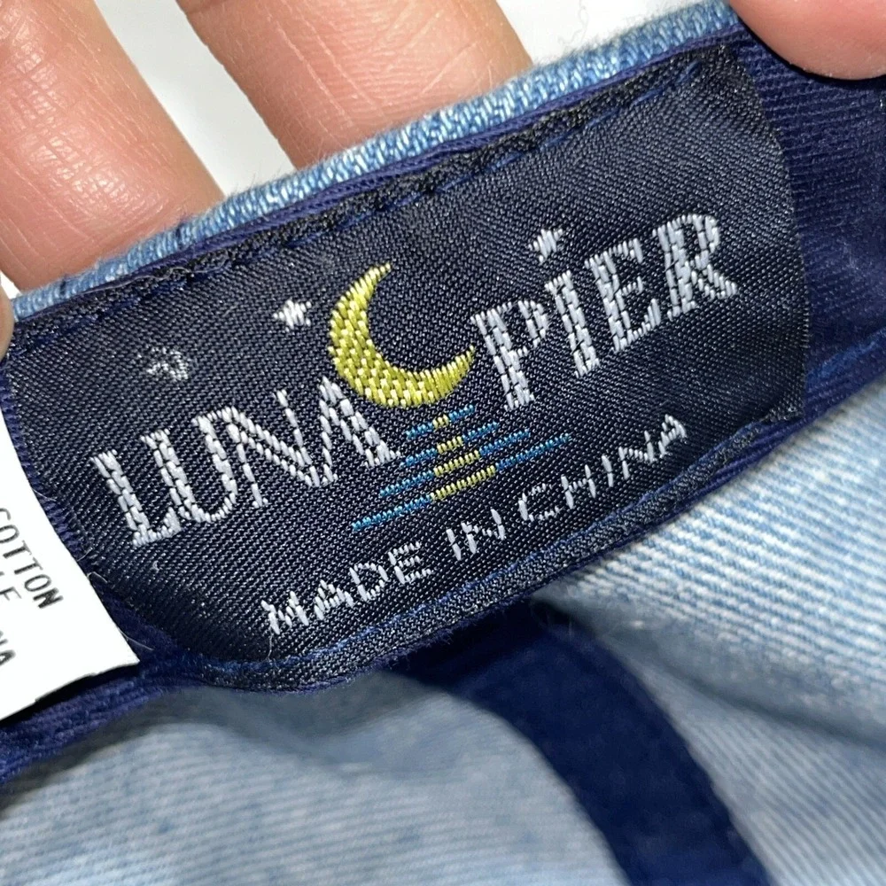 Vintage Luna Pier The Great American Teddy Bear Denim Adjustable Cap‎ Hat